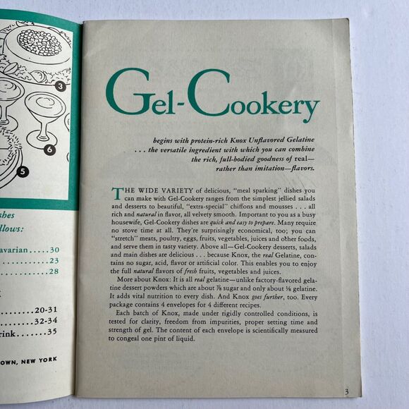 Vintage 1958 Cookbook Gel Cookery Recipe Book Paperback - Picture 5 of 11